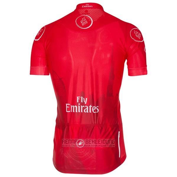 2017 Fahrradbekleidung Dubai Tour Tief Rot Trikot Kurzarm und Tragerhose